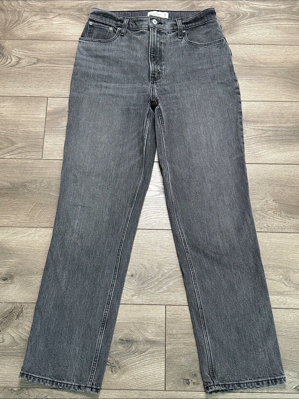 Abercrombie‎ & Fitch The 90’s Straight Ultra High Rise Jeans Black Gray 29